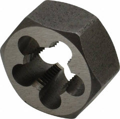 Interstate - 7/16-28 UNEF Thread, 7/8" Hex, Right Hand Thread, Hex Rethreading Die - Carbon Steel, 7/16" Thick - Exact Industrial Supply