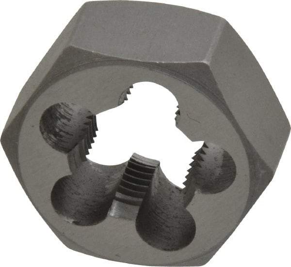 Interstate - M14x1.25 Metric Fine Thread, 1-1/16" Hex, Right Hand Thread, Hex Rethreading Die - Carbon Steel, 1/2" Thick - Exact Industrial Supply