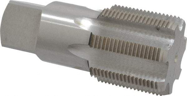 Interstate - 1-1/2 - 11" BSPP, 7 Flutes, Plug Chamfer, Bright Finish, High Speed Steel British Standard Pipe Tap - 1.5" Shank Diam, 1.125" Square Size, 4-1/2" Overall Length - Exact Industrial Supply