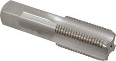 Interstate - 1/2-14" BSPP, 4 Flutes, Plug Chamfer, Bright Finish, High Speed Steel British Standard Pipe Tap - 0.6875" Shank Diam, 0.515" Square Size, 3-1/8" Overall Length - Exact Industrial Supply