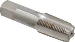 Interstate - 3/8-19" BSPT, 4 Flutes, Bottoming Chamfer, Bright Finish, High Speed Steel British Standard Pipe Tap - 0.7" Shank Diam, 0.531" Square Size, 2-9/16" Overall Length - Exact Industrial Supply