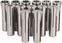 Lyndex - 13 Piece, 1/8" to 7/8" Capacity, R8 Collet Set - Increments of 1/16 Inch - Exact Industrial Supply