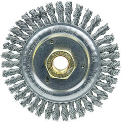 4 1/2″ Root Pass Brush-0.020″ Steel Wire 5/8-11 Dbl-H x Nut - Dually Weld Cleaning Brush - Caliber Tooling