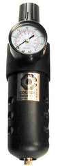 Coilhose Pneumatics - 3/8" NPT Port Compact 1 Piece Filter/Regulator FRL Unit - Zinc Bowl, 65 SCFM, 250 Max psi, 8" High, Manual Drain - Caliber Tooling