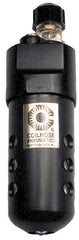 Coilhose Pneumatics - 3/8 NPT Port, 250 Max psi, Compact Lubricator - Metal Bowl, Cast Aluminum Body, 23 CFM, 250°F Max, 2" Wide x 6-1/2" High - Caliber Tooling