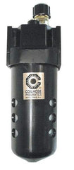 Coilhose Pneumatics - 1/2 NPT Port, 150 Max psi, Standard Lubricator - Polycarbonate Bowl, Cast Aluminum Body, 160 CFM, 120°F Max, 2-3/4" Wide x 8" High - Caliber Tooling