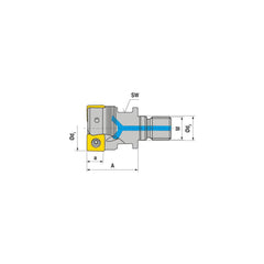 Indexable Square-Shoulder End Mill:  G491.32.R.02-12,  16.0000'' Shank Dia,  16.00 mm Modular Connection,  Modular Shank Uses  2,  Normal Pressure,  58.00 mm OAL