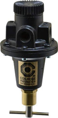 Coilhose Pneumatics - 1/4 NPT Port, 40 CFM, Cast Aluminum Tamper Proof Heavy-Duty T-Handle Regulator - 0 to 125 psi Range, 250 Max psi Supply Pressure, 1/4" Gauge Port Thread, 3" Wide x 5-1/2" High - Caliber Tooling