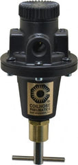 Coilhose Pneumatics - 3/8 NPT Port, 40 CFM, Cast Aluminum Tamper Proof Heavy-Duty T-Handle Regulator - 0 to 125 psi Range, 250 Max psi Supply Pressure, 1/4" Gauge Port Thread, 3" Wide x 5-1/2" High - Caliber Tooling