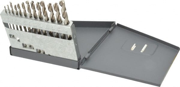 Hertel - 1/16 to 1/4", 118° Point, Bright Finish, High Speed Steel Jobber Length Drill Bit Set - Caliber Tooling