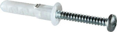 Toggler - 5/16" Diam, 5/16" Drill, 1-5/8" OAL, 1-3/8" Min Embedment Lag Shield Concrete Anchor - Plastic, Flange Head - Caliber Tooling