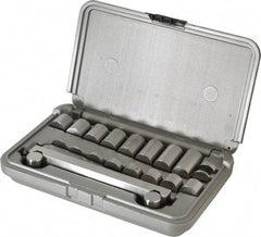 Fowler - 5 Inch Long x 1 Inch Wide x 0.0002 Inch Parallelism, 5 Inch Between Rolls, Sine Bar and Riser Kit - Includes 18 Risers, 5 Inch Sine Bar - Caliber Tooling