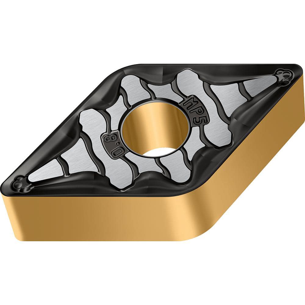 Turning Insert:  DNMG331-MP5 WPP20G,  Solid Carbide TiCN, Al2O3 & TiN Finish,  Neutral,  0.4580″ Long,  3/8″ Inscribed Circle,  0.0160″ Corner Radius,  55.0 &deg N/A Diamond,  Series  DNMG-MP5