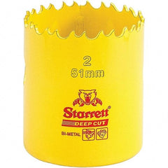 Starrett - 2" Diam, 2" Cutting Depth, Hole Saw - High Speed Steel Saw, Toothed Edge - Caliber Tooling