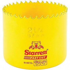 Starrett - 2-1/4" Diam, 1-5/8" Cutting Depth, Hole Saw - High Speed Steel Saw, Toothed Edge - Caliber Tooling