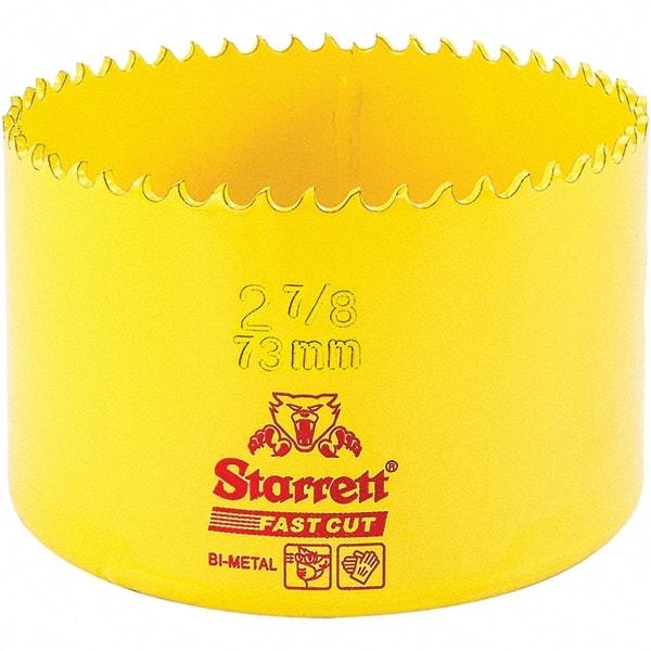 Starrett - 2-7/8" Diam, 1-5/8" Cutting Depth, Hole Saw - High Speed Steel Saw, Toothed Edge - Caliber Tooling