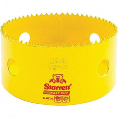 Starrett - 3-5/8" Diam, 1-5/8" Cutting Depth, Hole Saw - High Speed Steel Saw, Toothed Edge - Caliber Tooling