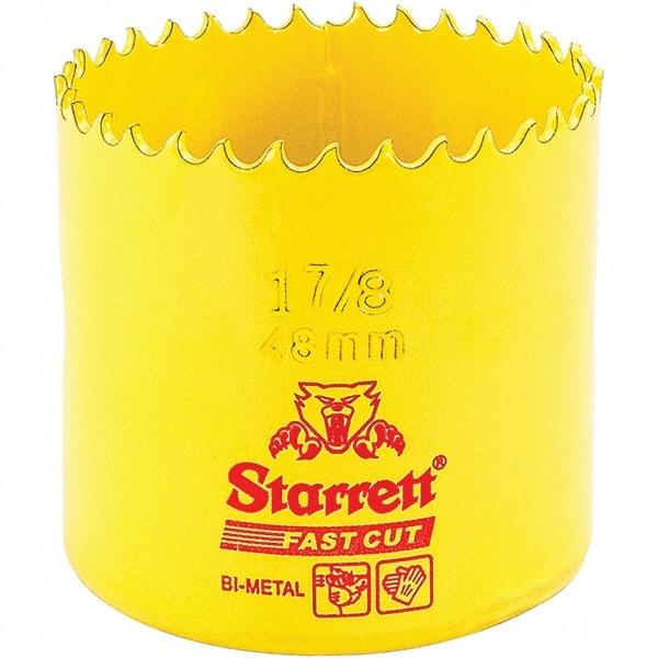 Starrett - 1-7/8" Diam, 1-5/8" Cutting Depth, Hole Saw - High Speed Steel Saw, Toothed Edge - Caliber Tooling