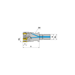 Indexable Square-Shoulder End Mill:  G211.25.R.06-07,  12.0000'' Shank Dia,  12.00 mm Modular Connection,  Modular Shank Uses  6,  Normal Pressure,  58.00 mm OAL