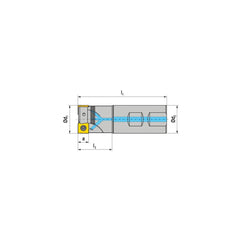 Indexable Square-Shoulder End Mill:  C491.32.R.02-12-B-40,  32.0000'' Shank Dia,  Weldon Flat Shank Uses  2,  Normal Pressure,  102.00 mm OAL