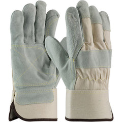 ‎80-8855/L Split Leather Palm - Platinum Series - Hvy Side - Dbl Palm Hvy Wht Canvas - Kevlar Stitch - SC - Exact Industrial Supply