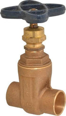 NIBCO - 1" Pipe, Class 125, Soldered Bronze Solid Wedge Stem Gate Valve - 200 WOG, 125 WSP, Screw-In Bonnet - Caliber Tooling