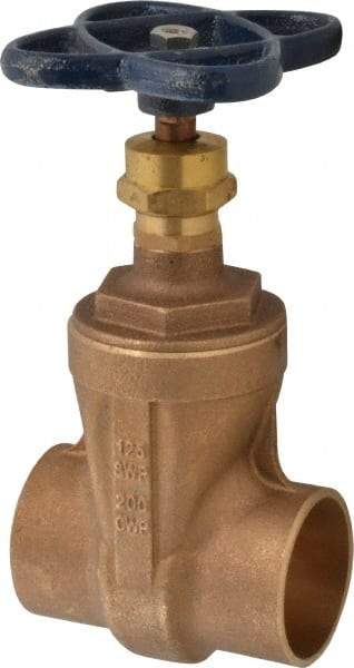 NIBCO - 2" Pipe, Class 125, Soldered Bronze Solid Wedge Stem Gate Valve - 200 WOG, 125 WSP, Screw-In Bonnet - Caliber Tooling