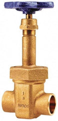 NIBCO - 3/8" Pipe, Class 150, Soldered Bronze Solid Wedge Rising Stem Gate Valve - 300 WOG, 150 WSP, Bolted Bonnet - Caliber Tooling