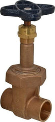 NIBCO - 1" Pipe, Class 150, Soldered Bronze Solid Wedge Rising Stem Gate Valve - 300 WOG, 150 WSP, Bolted Bonnet - Caliber Tooling