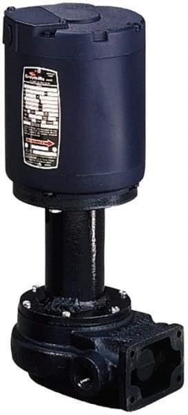 Graymills - 115 Volt, 1/6 hp, 1 Phase, 3,450 RPM, Cast Iron Flanged Outside Suction Machine Tool & Recirculating Pump - 7-1/2" Long x 4-1/2" Mounting Flange Width, NPT Thread, Glass Filled Celcon Impeller - Caliber Tooling