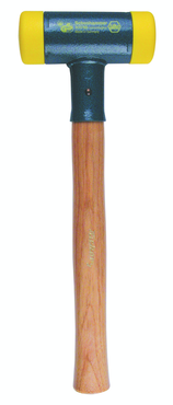 Dead Blow Recoilless Hammer -- 26 oz; Wood Handle; 1-5/8'' Head Diameter - Caliber Tooling