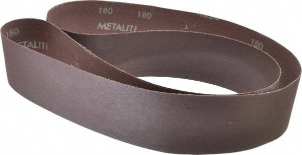 Norton - 2-1/2" Wide x 60" OAL, 180 Grit, Aluminum Oxide Abrasive Belt - Aluminum Oxide, Very Fine, Coated, X Weighted Cloth Backing, Series R228 - Caliber Tooling