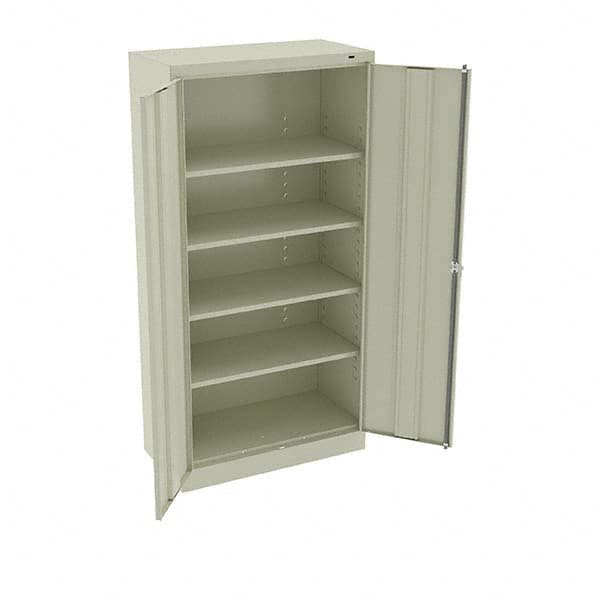 Tennsco - 5 Shelf Locking Storage Cabinet - Steel, 36" Wide x 18" Deep x 72" High, Putty - Caliber Tooling