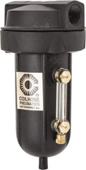 Coilhose Pneumatics - 3/8" Port, 5" High, FRL Filter with Aluminum Bowl & Automatic Drain - 250 Max psi, 250°F Max, 4 oz Bowl Capacity - Caliber Tooling