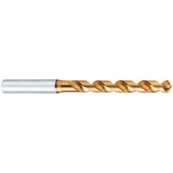 Jobber Length Drill Bit: 0.1272″ Dia, 130 °, Vanadium High Speed Steel TiN Finish, Right Hand Cut, Spiral Flute, Straight-Cylindrical Shank