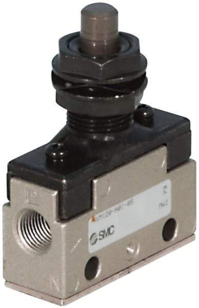 SMC PNEUMATICS - 0.55 CV Rate, 1/8" NPT Inlet Mechanical Valve - 4 Way, 5 Ports - Caliber Tooling