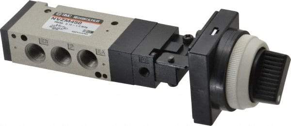 SMC PNEUMATICS - 0.55 CV Rate, 1/8" NPT Inlet Mechanical Valve - 4 Way, 5 Ports - Caliber Tooling