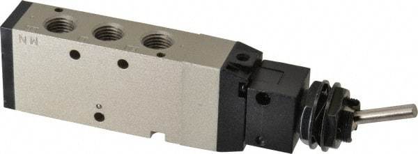 SMC PNEUMATICS - 1.00 CV Rate, 1/4" NPT Inlet Mechanical Valve - 4 Way, 5 Ports, Toggle Lever - Caliber Tooling