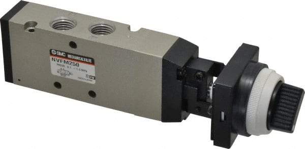 SMC PNEUMATICS - 1.00 CV Rate, 1/4" NPT Inlet Mechanical Valve - 4 Way, 5 Ports - Caliber Tooling