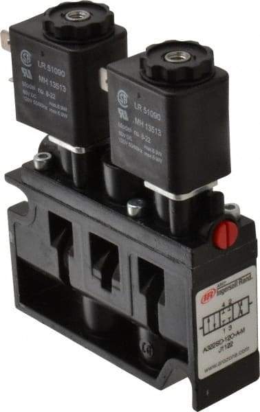 ARO/Ingersoll-Rand - 1/4", 3-Position Alpha Stacking Solenoid Valve - 120 VAC, 1.9 CV Rate, 3-7/8" High x 3-15/32" Long - Caliber Tooling