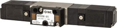 SMC PNEUMATICS - 0.8 CV Flow Rate, Double Solenoid Pilot Operated Valve - 5 Port, 2 Position, 1/4" NPT Inlet, 24 V - Caliber Tooling