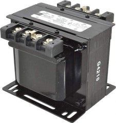 Sola/Hevi-Duty - 1 Phase, 0.2 kVA, Control Transformer - 2 Input, 1 Output Winding, 60, 50/60 at 220 V x 440 V, 50/60 at 230 V x 460 V Hz, 4.79 Inch Deep x 3.89 Inch High, 131°F Temp Rise - Caliber Tooling