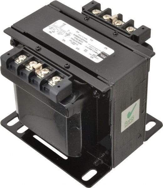 Sola/Hevi-Duty - 1 Phase, 0.35 kVA, Control Transformer - 2 Input, 1 Output Winding, 60, 50/60 at 220 V x 440 V, 50/60 at 230 V x 460 V Hz, 5.53 Inch Deep x 4.53 Inch High, 131°F Temp Rise - Caliber Tooling