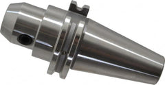 Accupro - CAT40 Taper Shank 7/16" Hole End Mill Holder/Adapter - 35mm Nose Diam, 2-1/2" Projection, 5/8-11 Drawbar, Through-Spindle & DIN Flange Coolant - Exact Industrial Supply