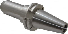 Accupro - CAT40 Taper Shank 7/16" Hole End Mill Holder/Adapter - 35mm Nose Diam, 4" Projection, 5/8-11 Drawbar, Through-Spindle & DIN Flange Coolant - Exact Industrial Supply