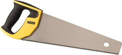 Stanley - 15" Steel Blade Fine Finish Saw - Ergonomic High Impact Polypropylene, Rubber Handle with Cushion Grip, 18-3/4" OAL - Caliber Tooling