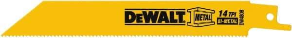 DeWALT - Bi-Metal Reciprocating Saw Blade - Straight Profile, 14 TPI, Toothed Edge - Caliber Tooling