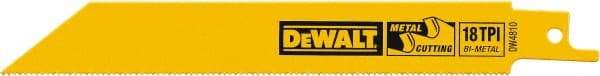 DeWALT - Bi-Metal Reciprocating Saw Blade - Straight Profile, 18 TPI, Toothed Edge - Caliber Tooling