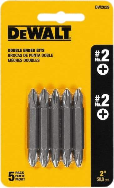 DeWALT - #2, Reversible Phillips Screwdriver Pack Standard Bit - 1/4" Drive, 2" OAL - Caliber Tooling