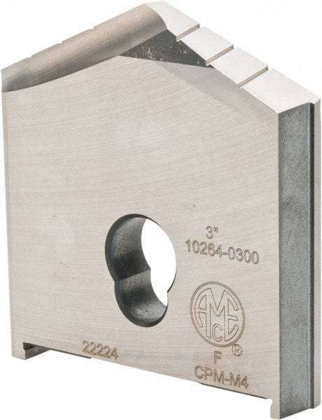 Allied Machine and Engineering - 3" Diam x 5/8" Thick, Seat Code F, 130° Included Angle Spade Drill Insert - Uncoated Powdered Metal, Powdered Metal, Series F - Caliber Tooling